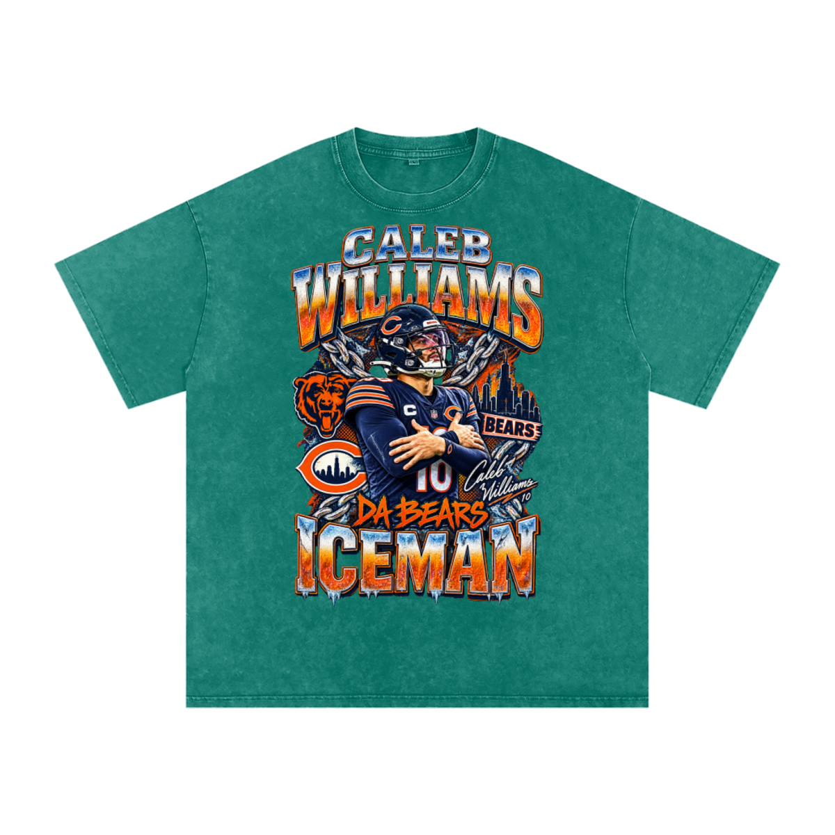 Caleb Williams Iceman Snow Wash Oversized Tee