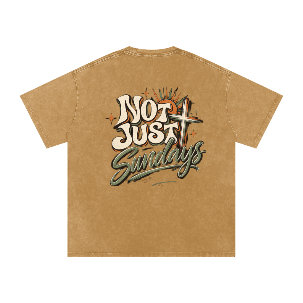 Snow Washed Oversized Cotton T-Shirt