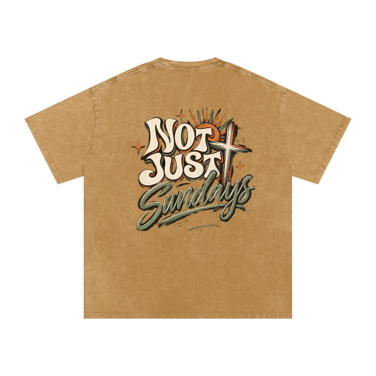 Snow Washed Oversized Cotton T-Shirt