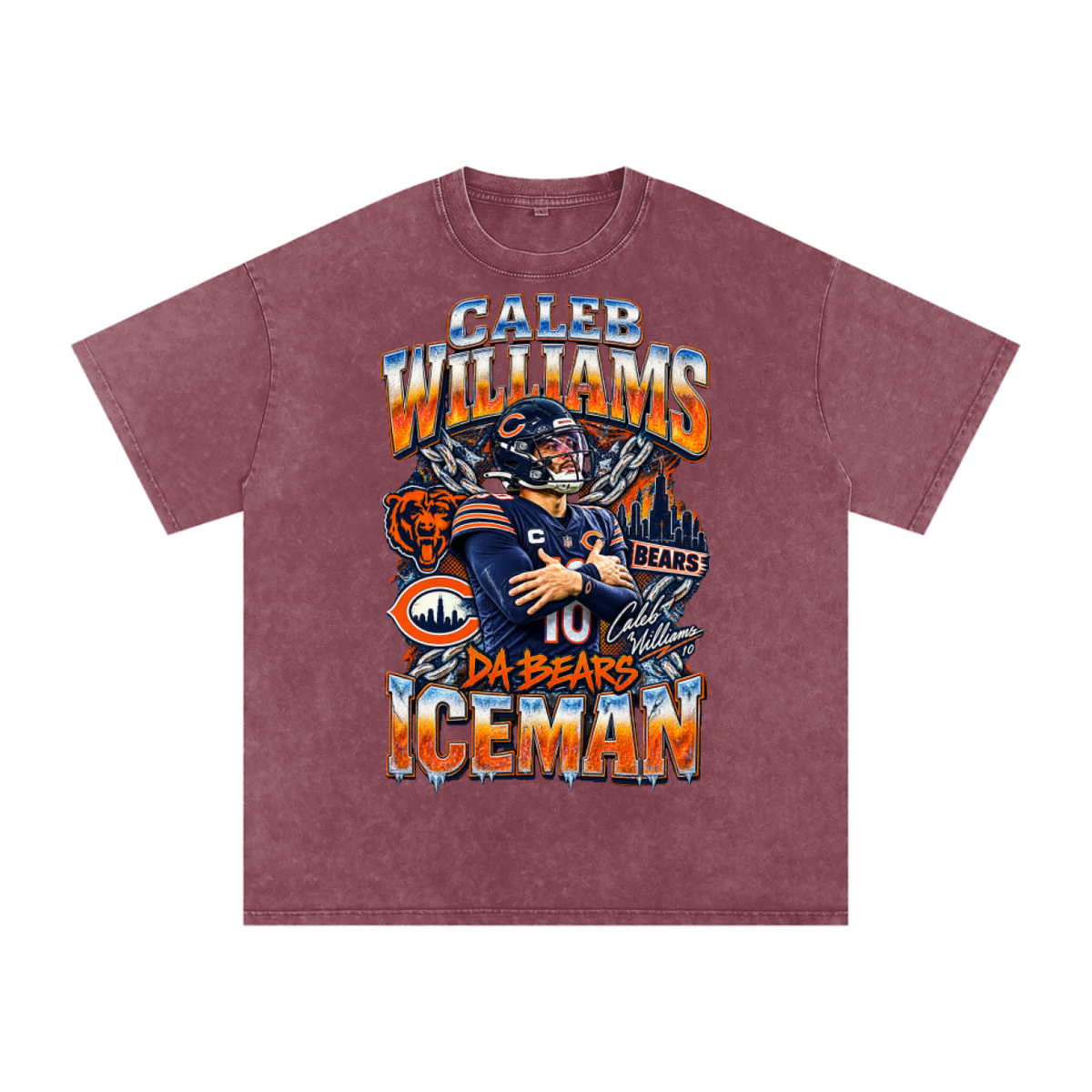 Caleb Williams Iceman Snow Wash Oversized Tee