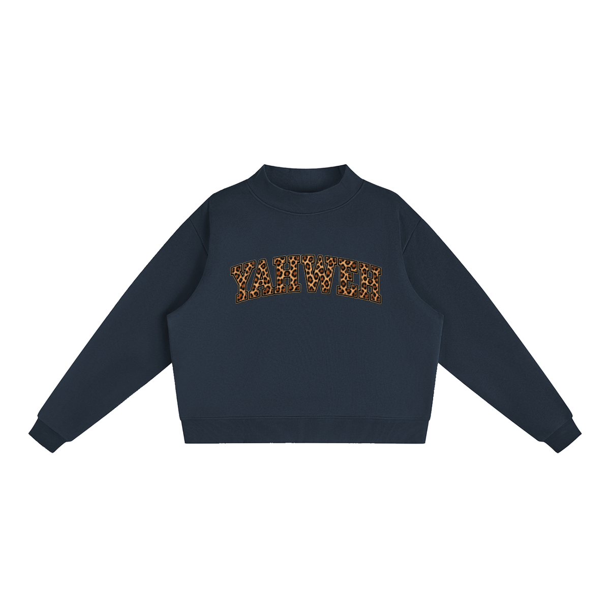 Yahweh Fleece Mock-Neck Crew Sweatshirt