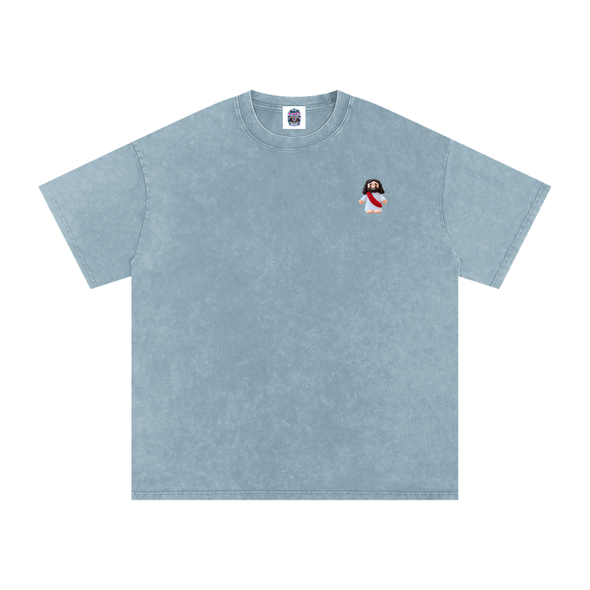 Tiny Jesus Snow Washed Oversized Cotton T-Shirt