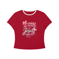 I Could Be Meaner But Jesus Says No — Color Block Crop Tee