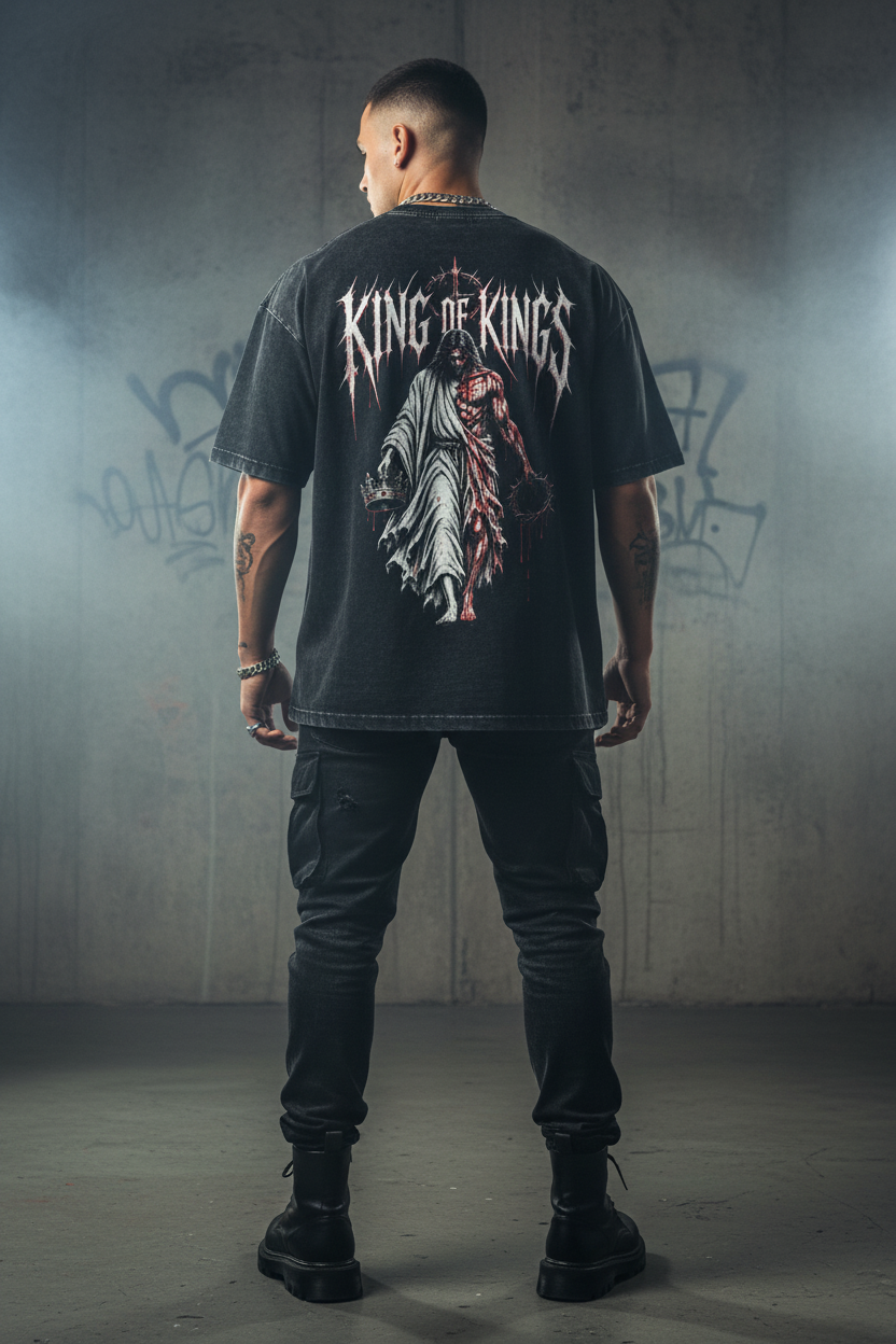 King of Kings — Snow Washed Oversized Tee