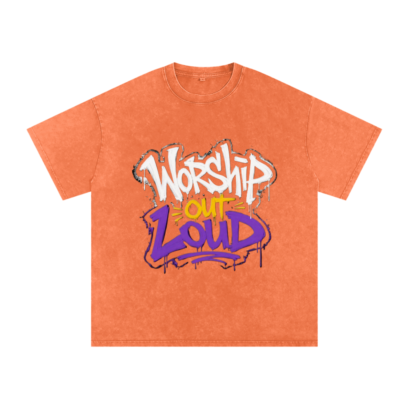 Worship Out Loud — Graffiti Snow Washed Oversized Tee